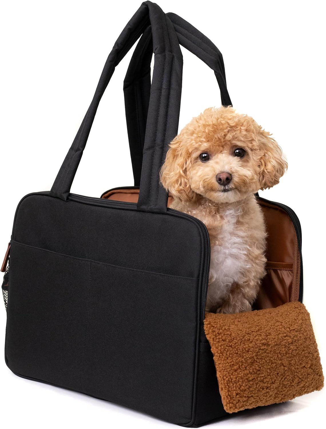 Black Dog Purse Carrier for Small Dogs with Cotton Padding