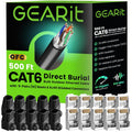 Cat6 Outdoor Ethernet Cable DIY Kit - 500ft Bulk Cable, 10 RJ45