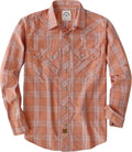 Pearl Snap Plaid Western Shirt for Men - Lightweight Casual Long