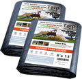 TEZONG Tarps Heavy Duty Waterproof 6x13 ft Black Tarp - Durable Cover