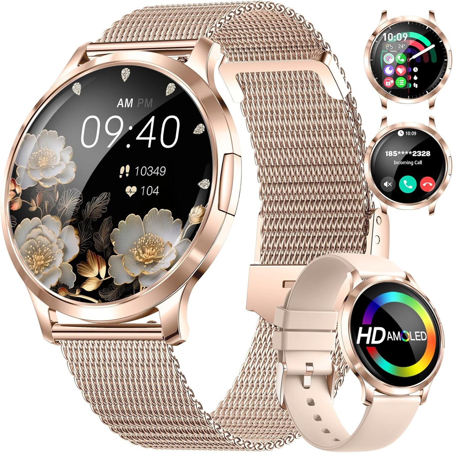 SUNKTA Smart Watch for Women with AMOLED Display and Fitness Tracker