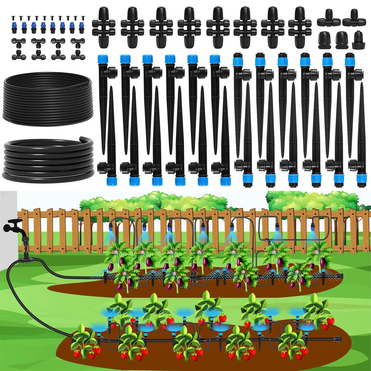 Bonviee 247FT Drip Irrigation System for Efficient Garden Watering