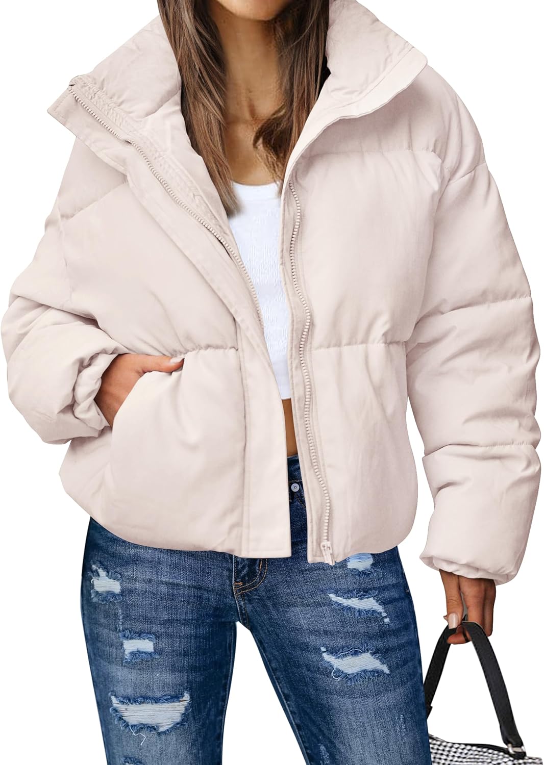 MEROKEETY Women's Winter Long Sleeve Zip Puffer Jacket Review