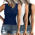 XIEERDUO Womens Summer Tank Tops Racerback High Neck Basic Slim Fit
