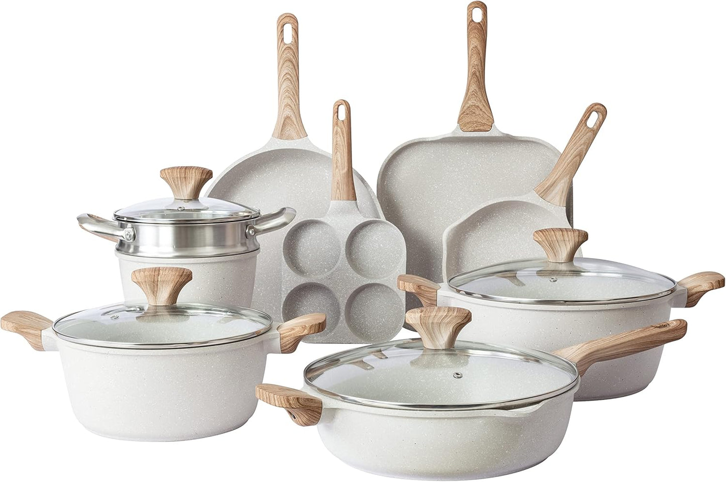 Country Kitchen Non-Stick Cast Aluminum Cookware Set for Easy Cooking