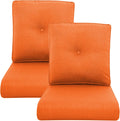Outdoor Wicker Chair Cushions 2 Packs Orange/Buckle - High Back 22x24