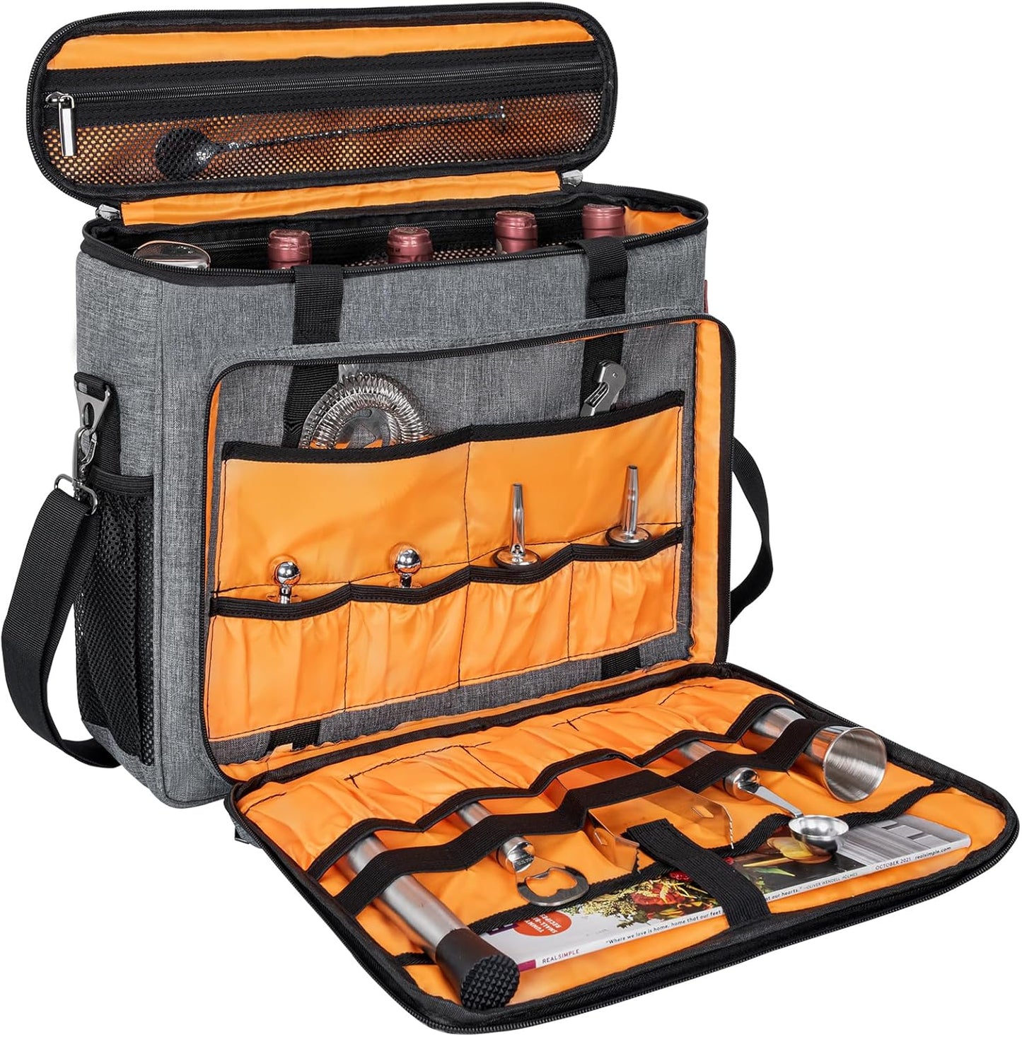 Bartender Bag for Cocktail Shaker Set - Travel Carrying Case
