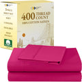 Twin Sheet Set 400 TC Sateen Cotton - Cooling Hot Pink