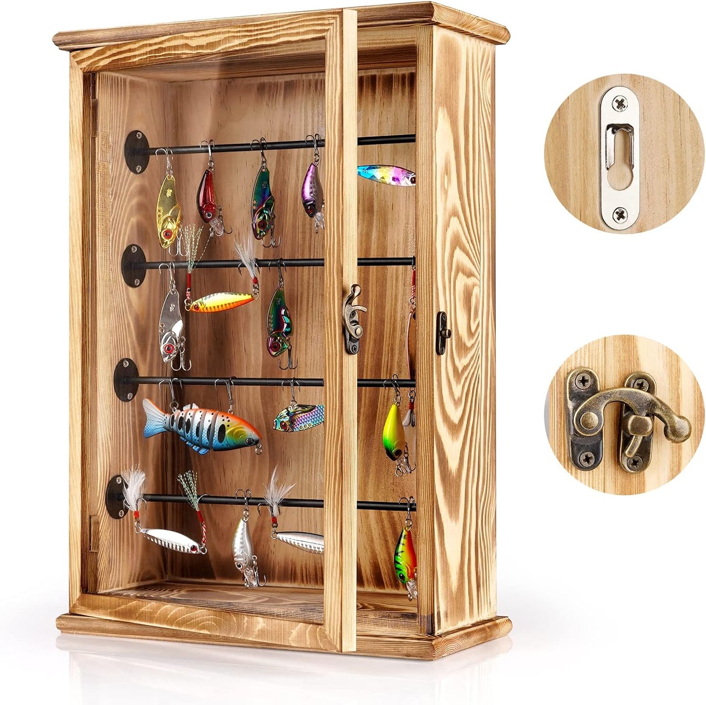 Lockable Fishing Lures Display Cabinet - Organization Made Easy!