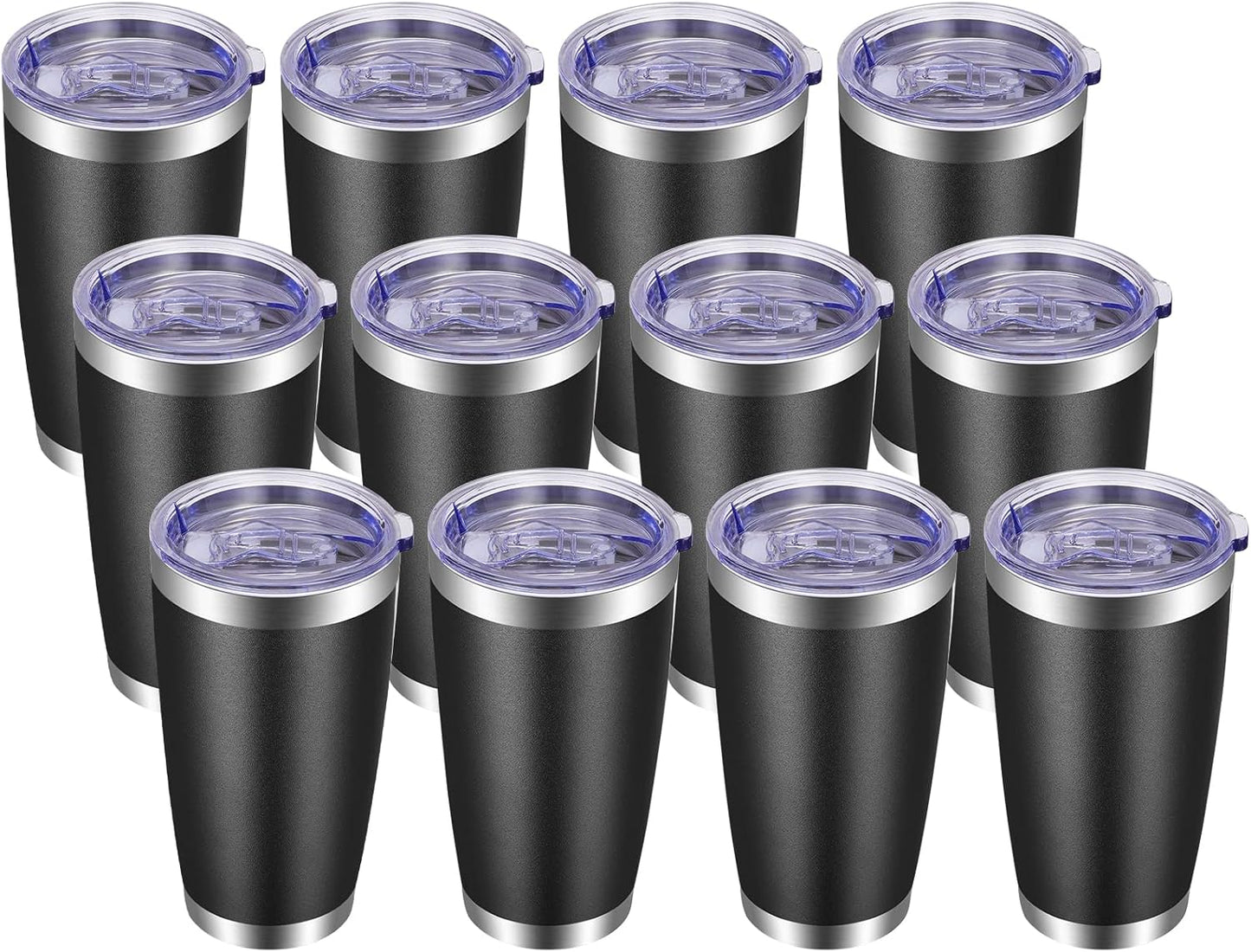 VEGOND 20oz Stainless Steel Tumbler with Lid and Straw - 12 Pack