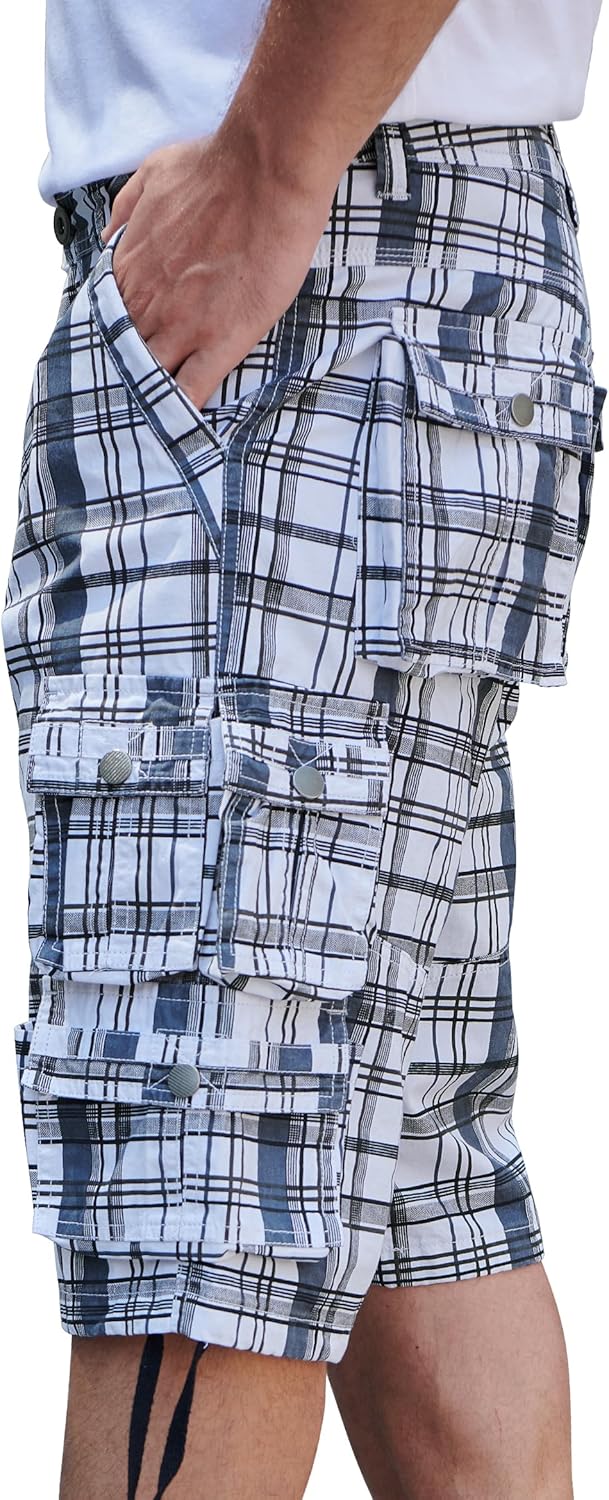 YGREYG Mens Cargo Shorts Long Capri Below The Knee Comfortable Fit