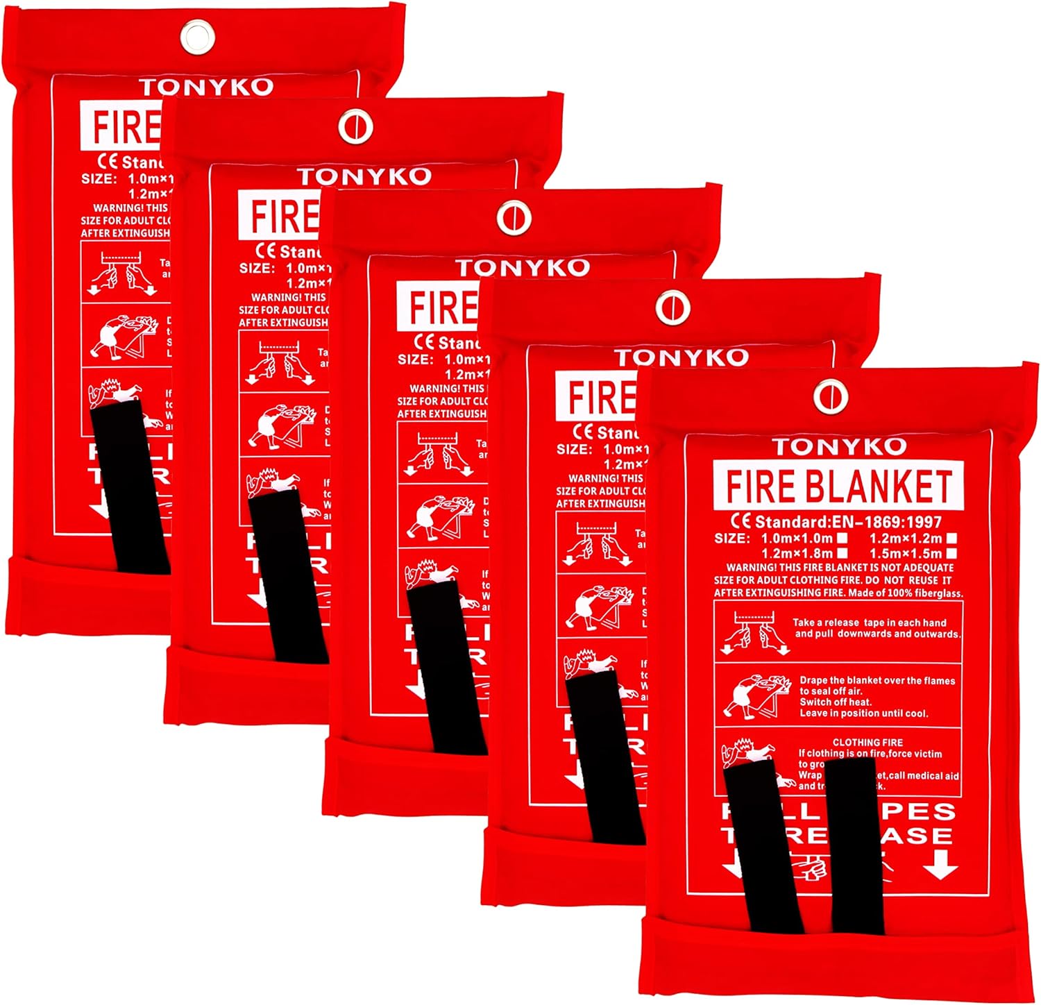 TONYKO Emergency Fire Blankets for Kitchen and Camping Safety