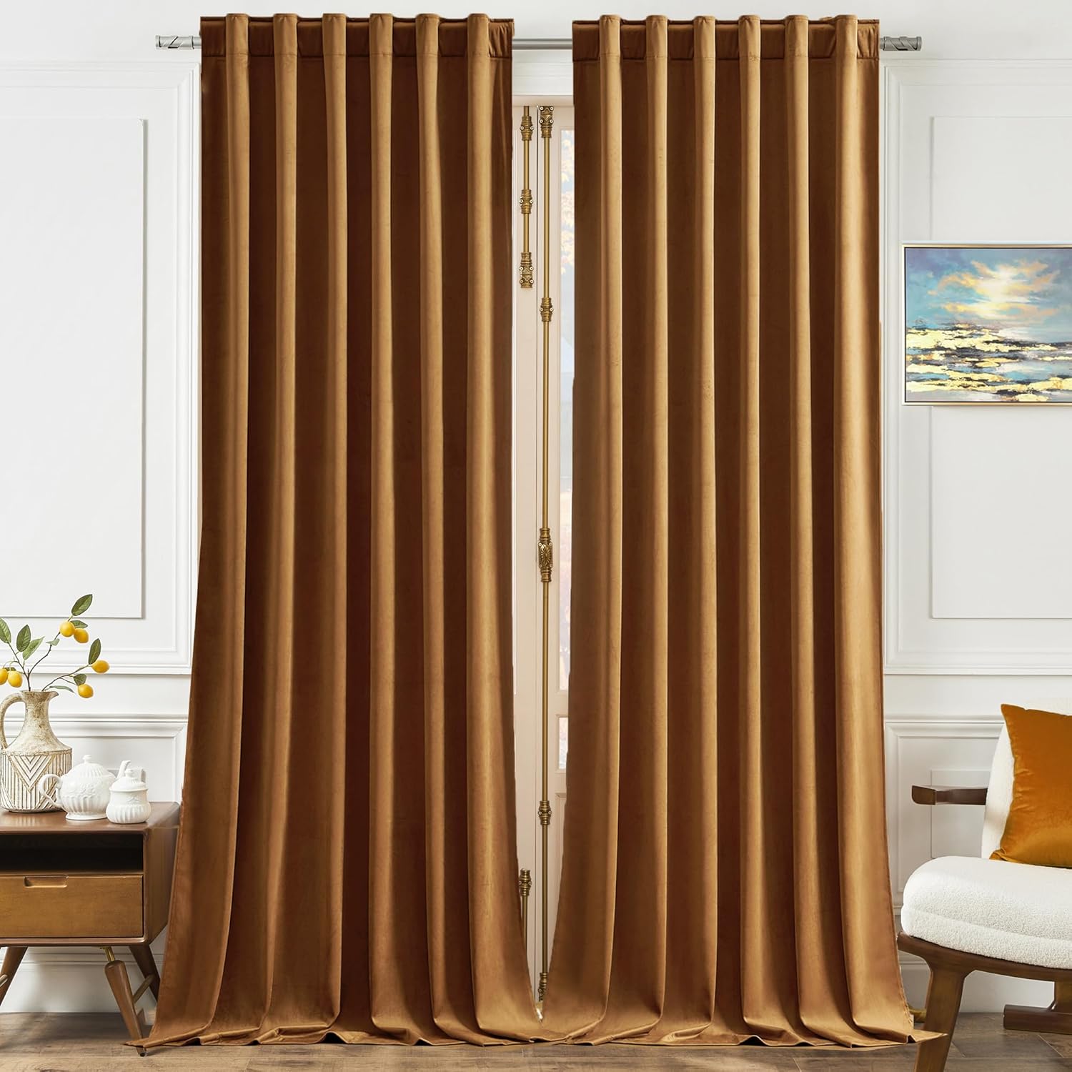 Luxurious Timeper Gold Brown Velvet Curtains for Any Room