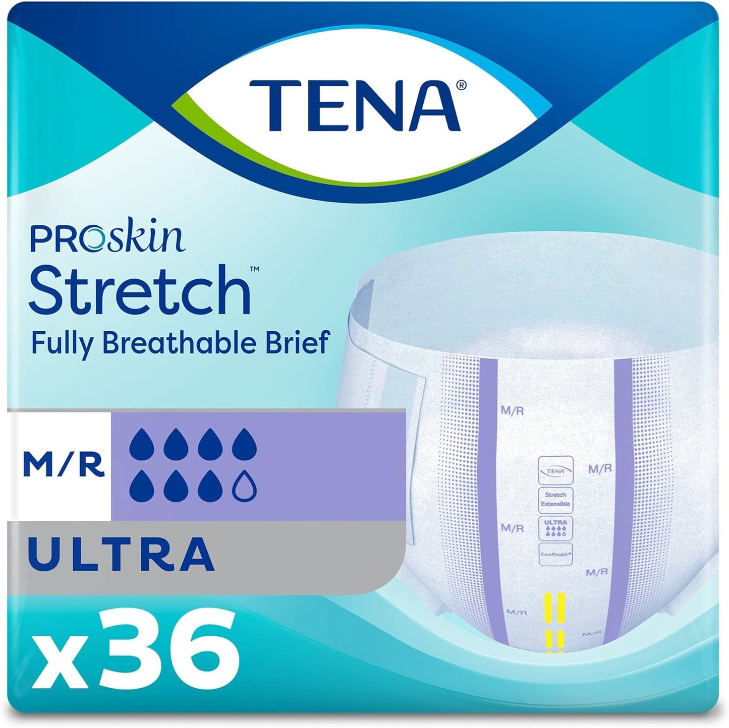 TENA Stretch Ultra Briefs - 72 Pcs, ConfioAir Tech