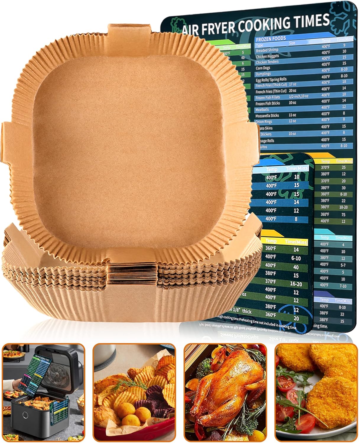 Oil-Water-Proof Air Fryer Liner - 6.3 Inch Non-Stick Sheets
