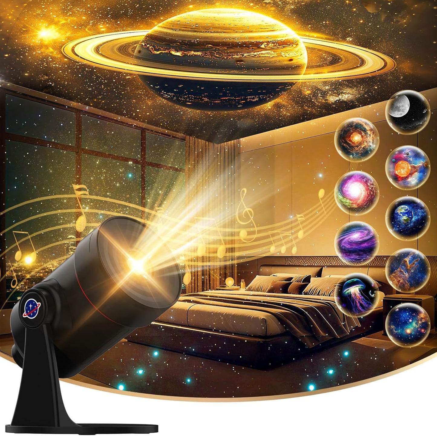 Galaxy Projector with White Noise for Relaxing Sleep Experience