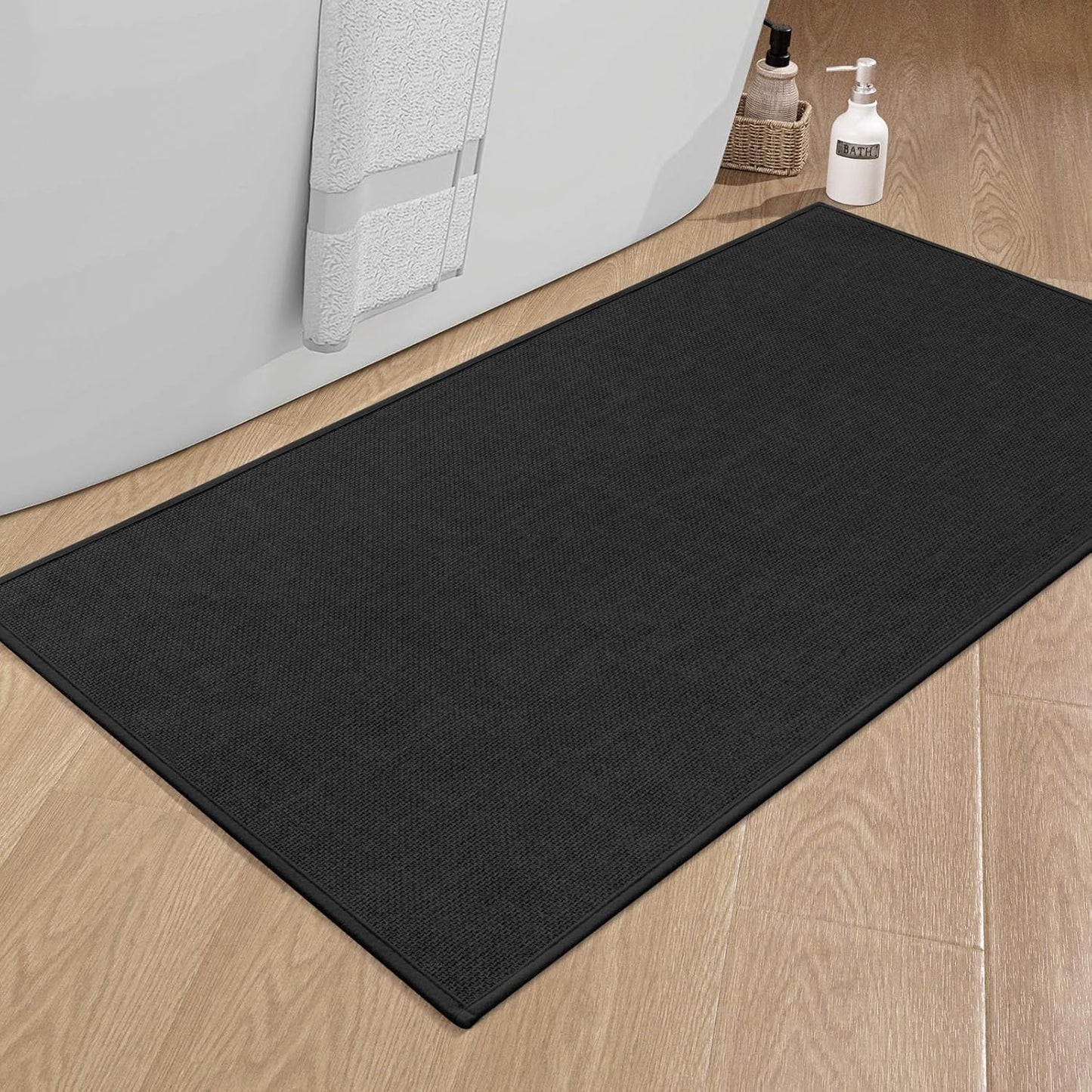 Chakme Bathroom Rugs Mat 25x47, Ultra Thin Non Slip Bath Mat