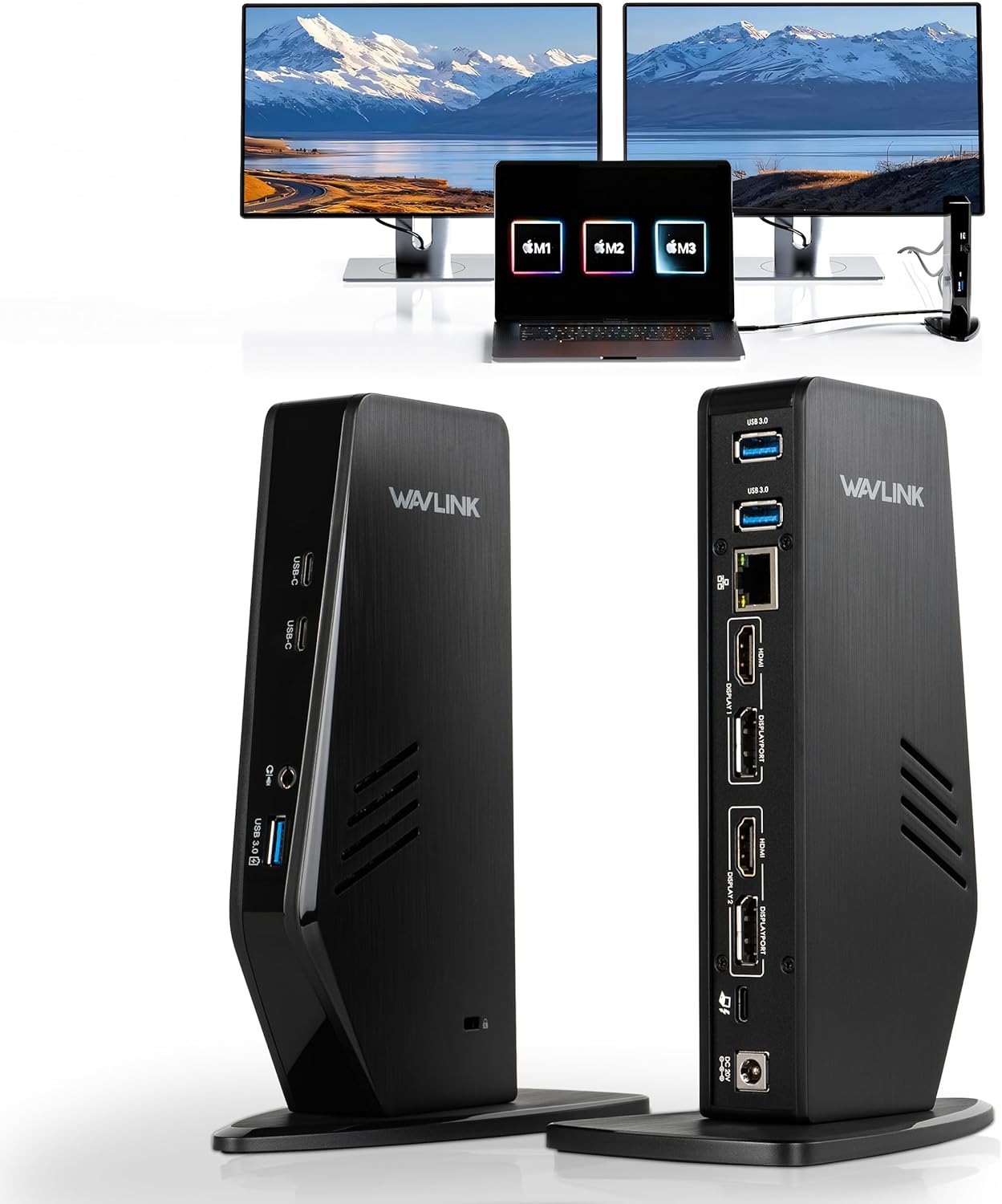 WAVLINK USB 3.0 Docking Station for Dual Monitors and Power