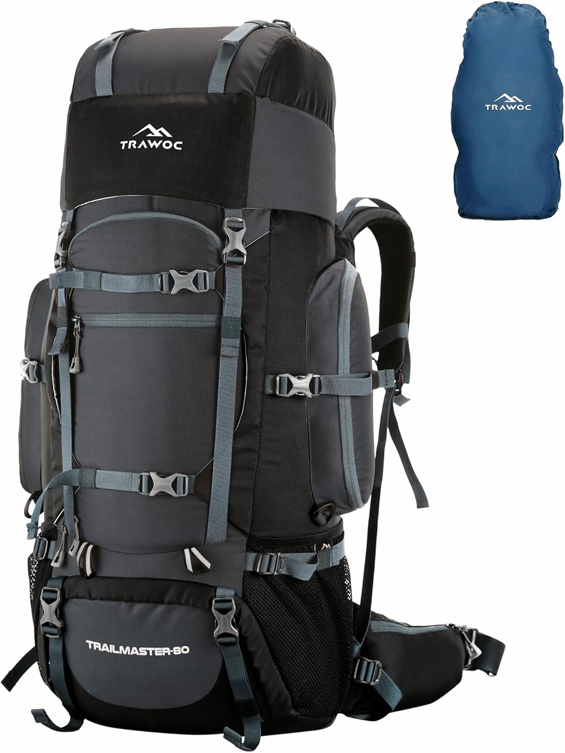 TRAWOC HK007 Grey 80L Backpack - Ultimate Outdoor Companion