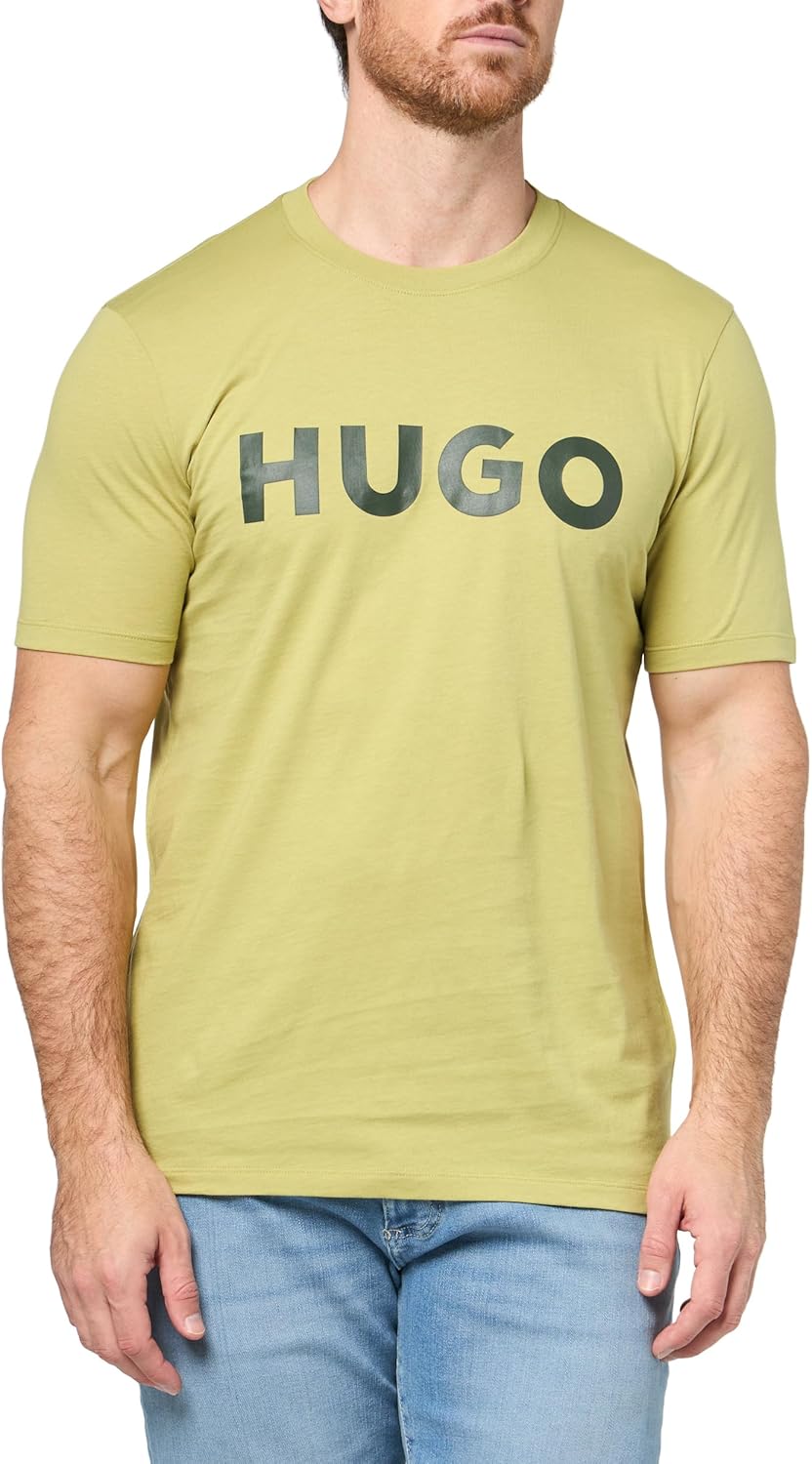 HUGO Mens Print Logo Short Sleeve T-Shirt for Stylish Comfort