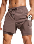 2 in 1 Mens Athletic Shorts 5ft with Liner - Quick Dry Lightweight