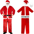 Plus Size Santa Claus Costume for Adult - 5PCS Deluxe Velvet Set