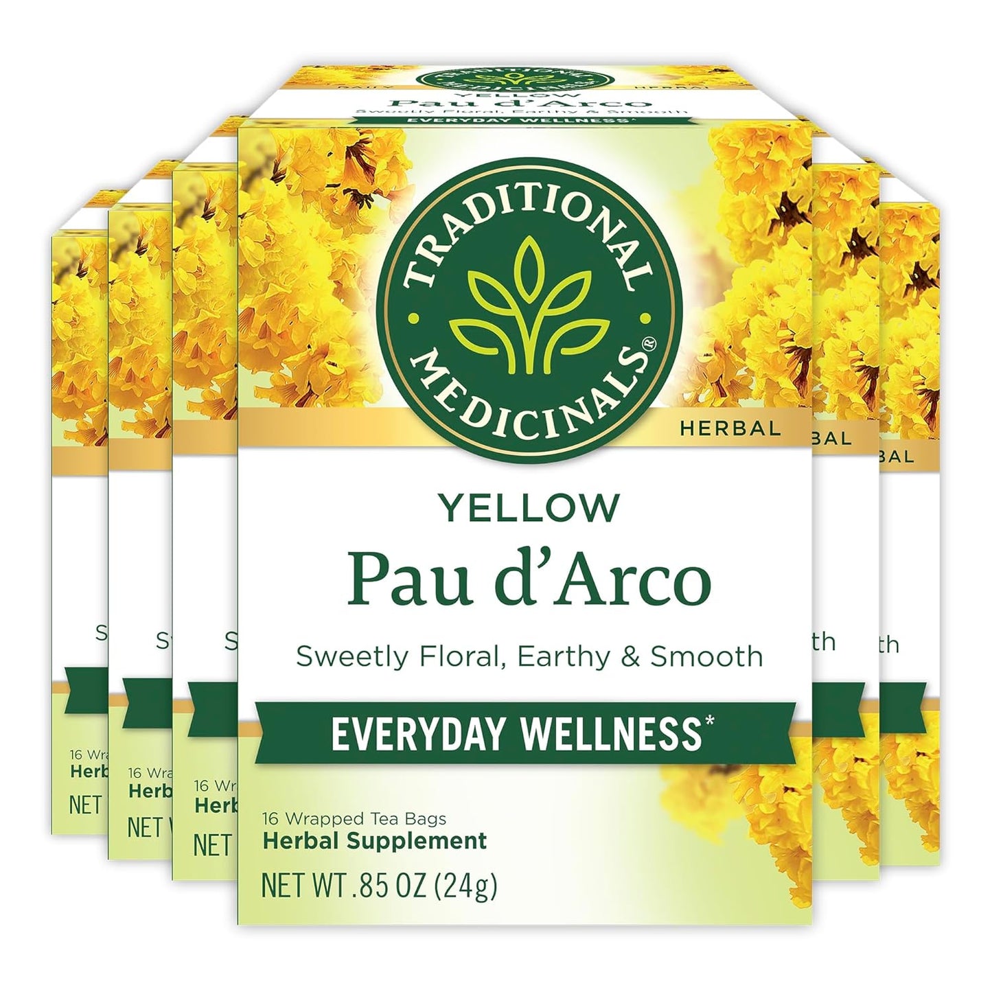 Traditional Medicinals Yellow Pau d'Arco Tea for Everyday Wellness