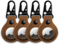 KORDIZ Airtag Holder Leather Case with Clasp and Key Ring - Full Grain