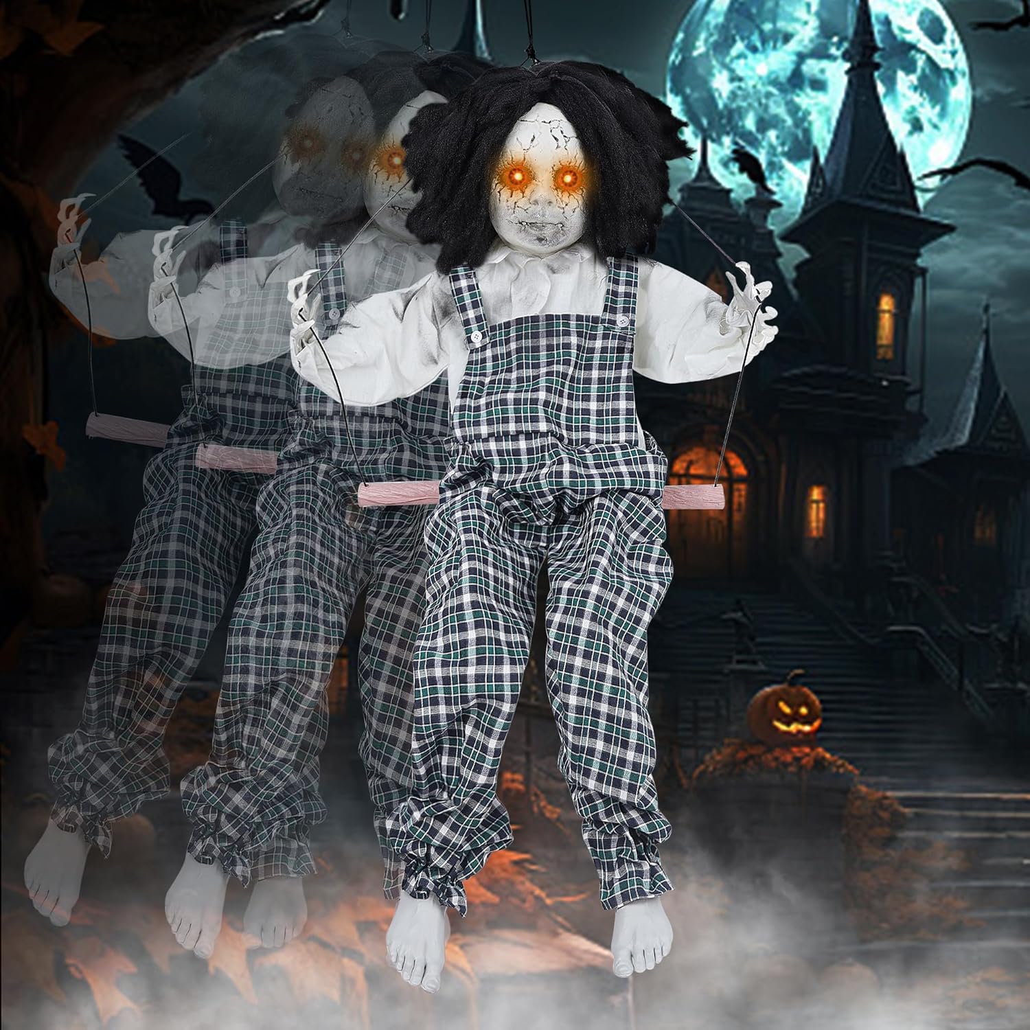 Hanging Halloween Decorations Outdoor Swing Boy for Spooky Fun