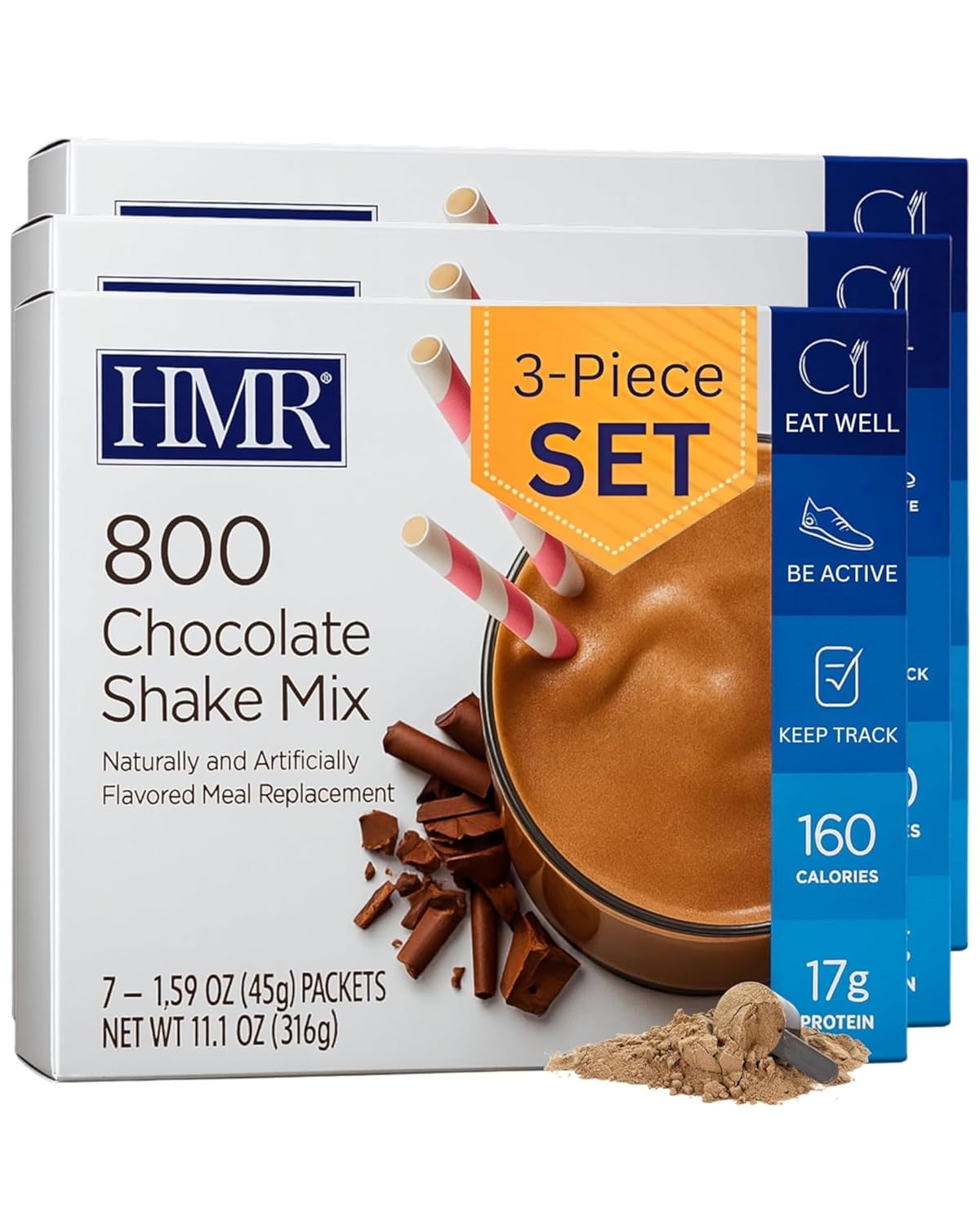 3-Pack HMR 800 Shake Meal Replacement Mix for Weight Loss