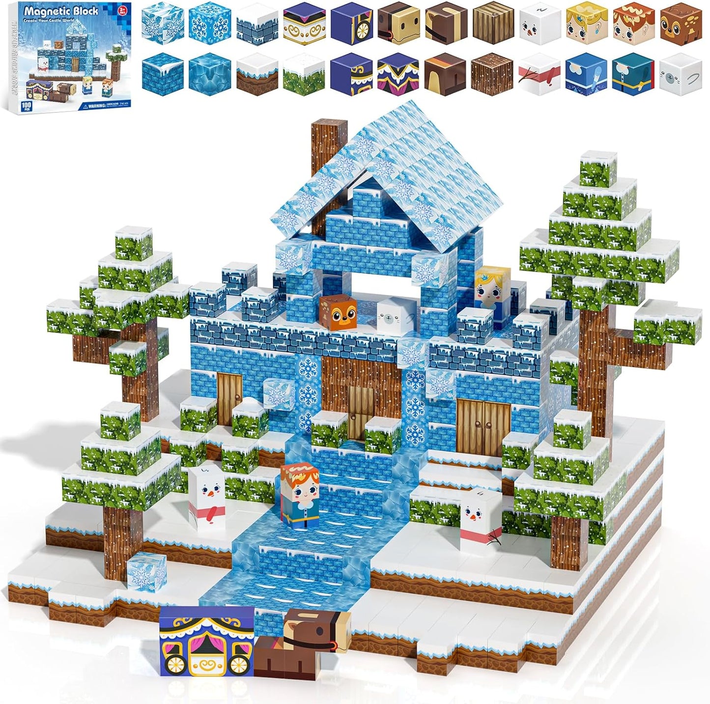 Magnetic Blocks for Kids Ages 4-8 - Build Your Ice Castle