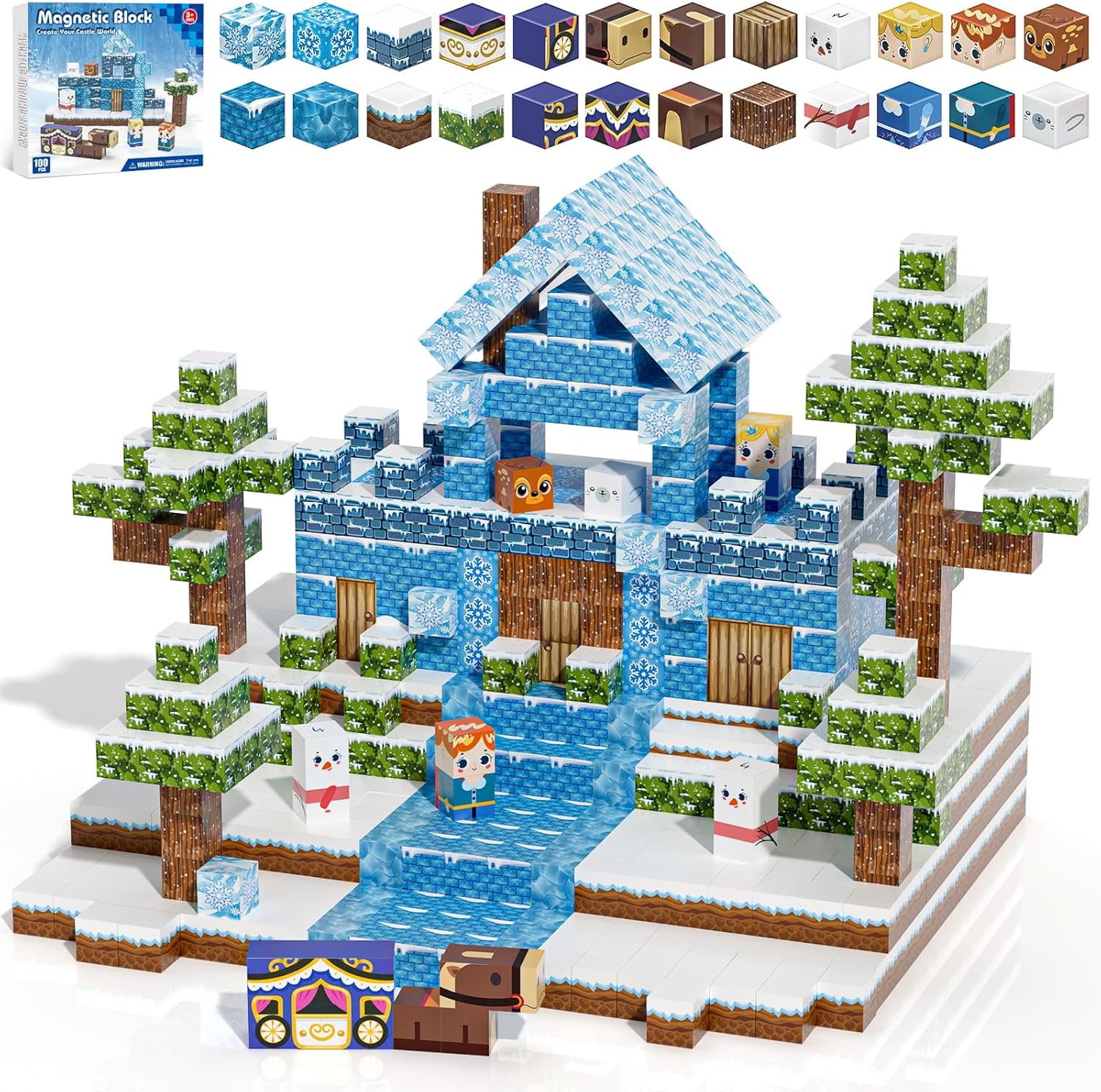 Magnetic Blocks for Kids Ages 4-8 - Build Your Ice Castle