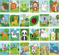 Pre Drawn Canvas 24 Pcs Paint Kit for Adults - 8 x 10 in Jungle