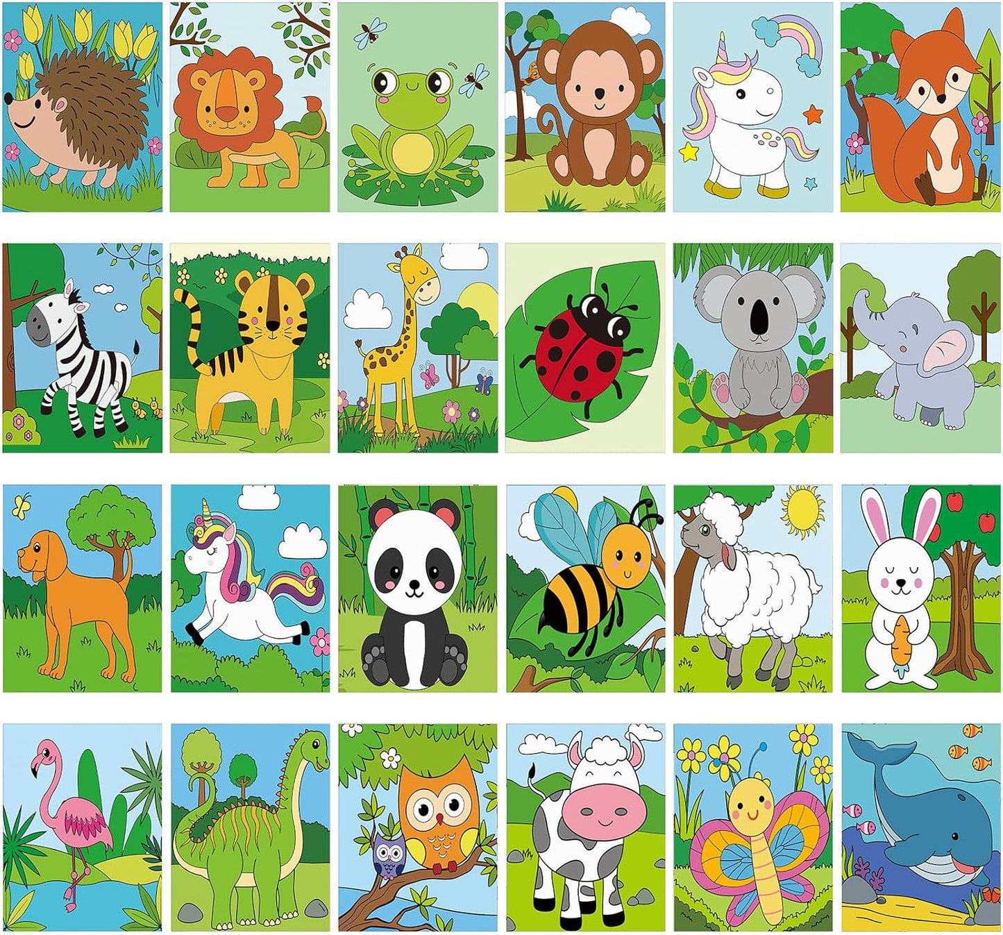 24 Pcs Pre Drawn Canvas Painting Set for Adult Fun Nights