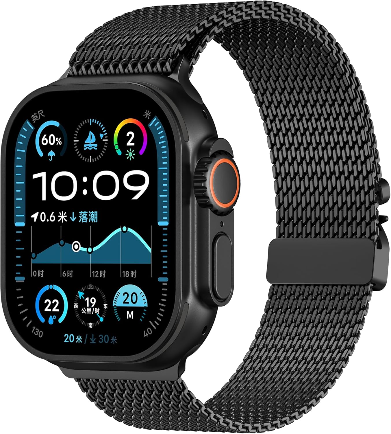 Adjustable Milanese Mesh Band for Apple Watch, Breathable Style