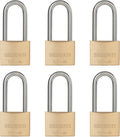 Weatherproof Padlock with Stainless Steel 304 Long Shackle - 6 Pack