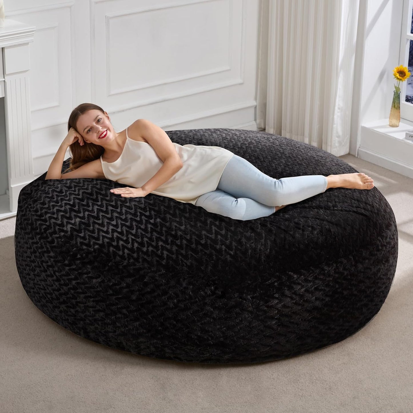 Hobestluk 6ft Bean Bag Chair for Adults - Cozy Plush Comfort
