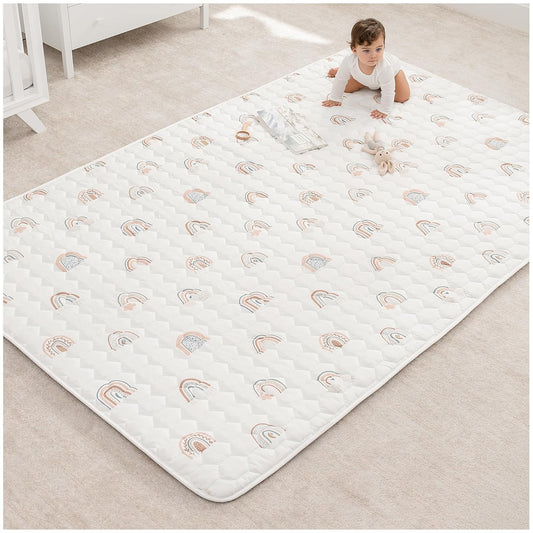 Comfy Cubs Rectangle Kids Play Mat - Soft Quilted Baby Mat
