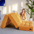Orange Tri-Fold Mattress 53x75 in - 6 in Foldable Futon Bed