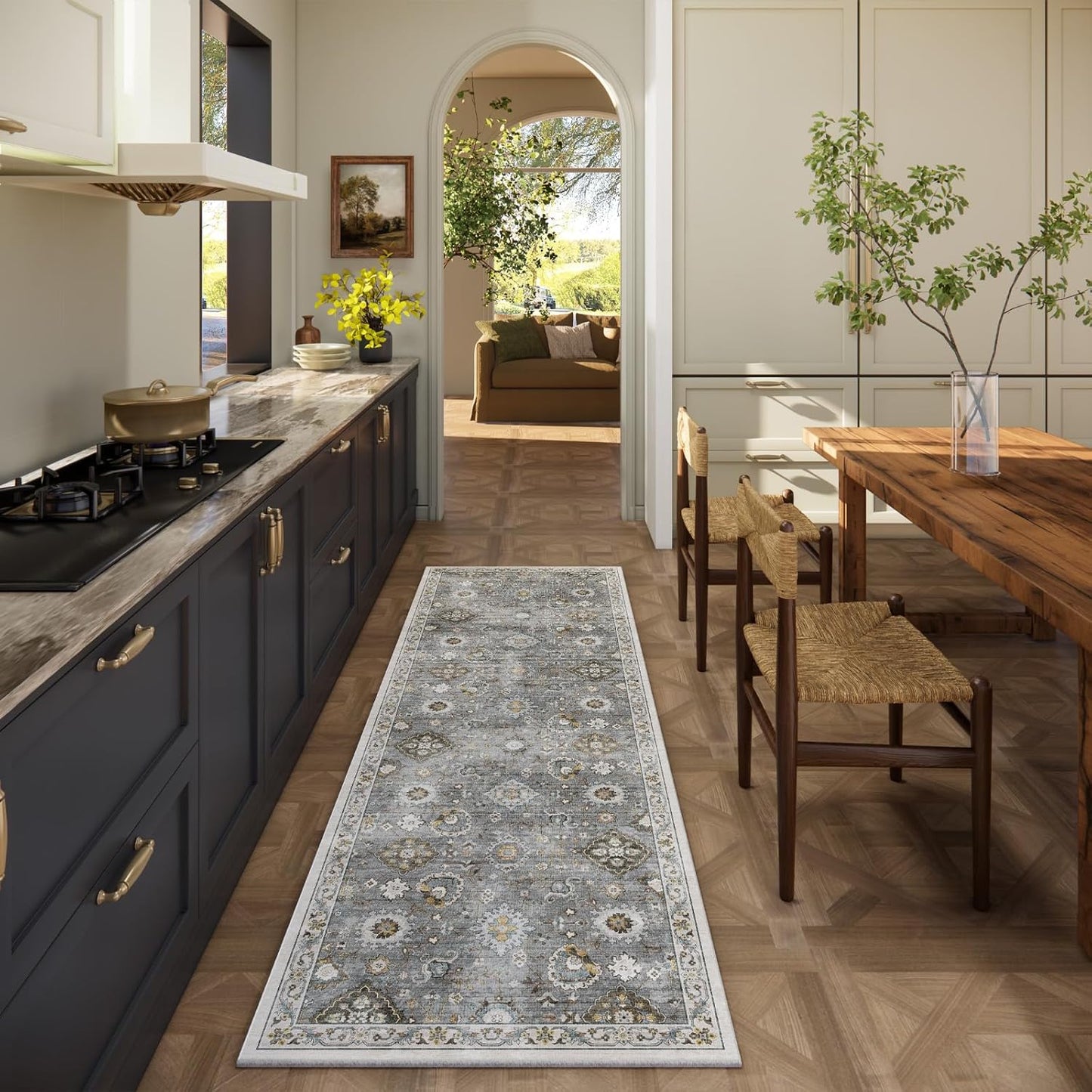 Washable Runners for Hallways: Soft Non-Slip Low Pile Rug