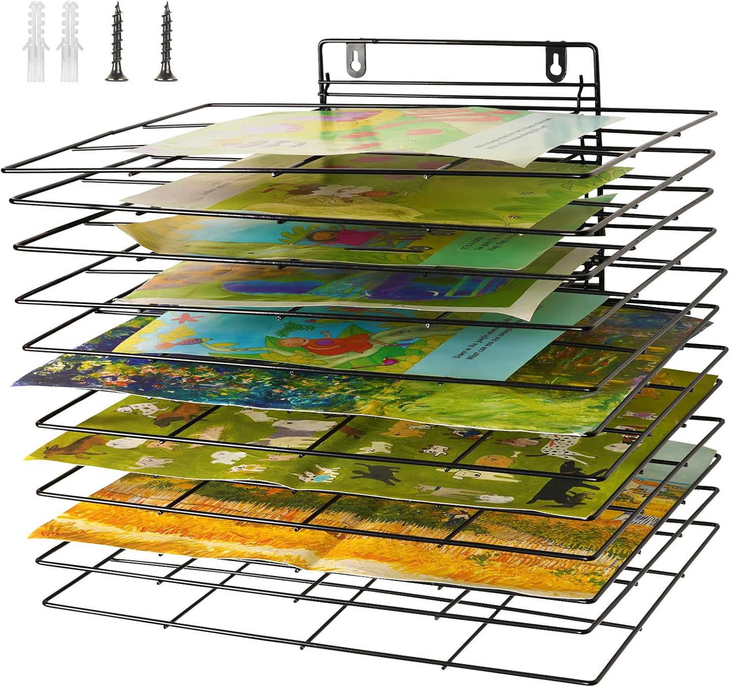 Art Drying Rack for Classroom with 12 Removable Shelves