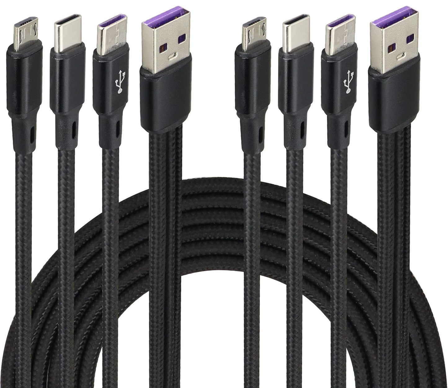 Fast Charge 3-in-1 USB Splitter Cable Set - Compatible with Phones & Tablets!