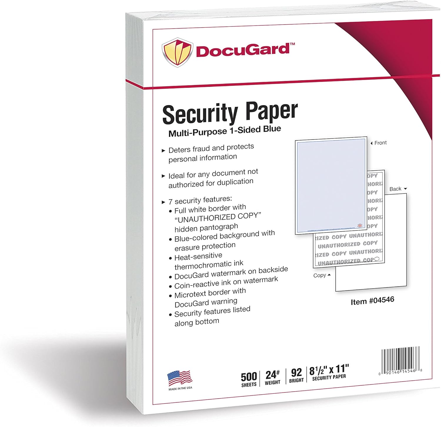 Blue Multi-Purpose Security Paper for Fraud Prevention 500 Sheets