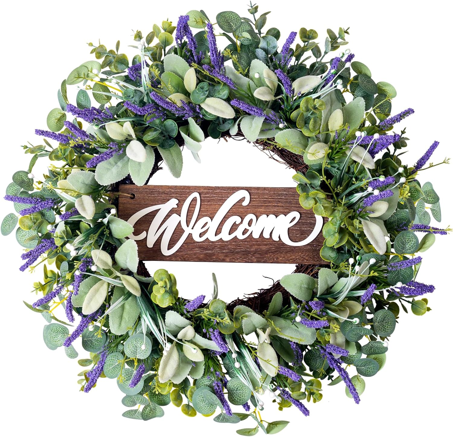 Welcome Sign Front Door Wreaths for Year Round Home Decor