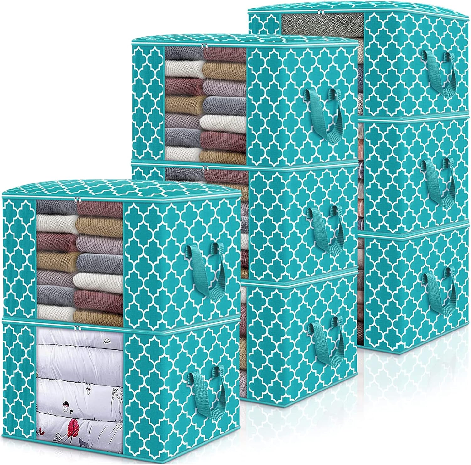 WISELIFE Storage Bags 100L 8-Pack for Blanket and Clothes