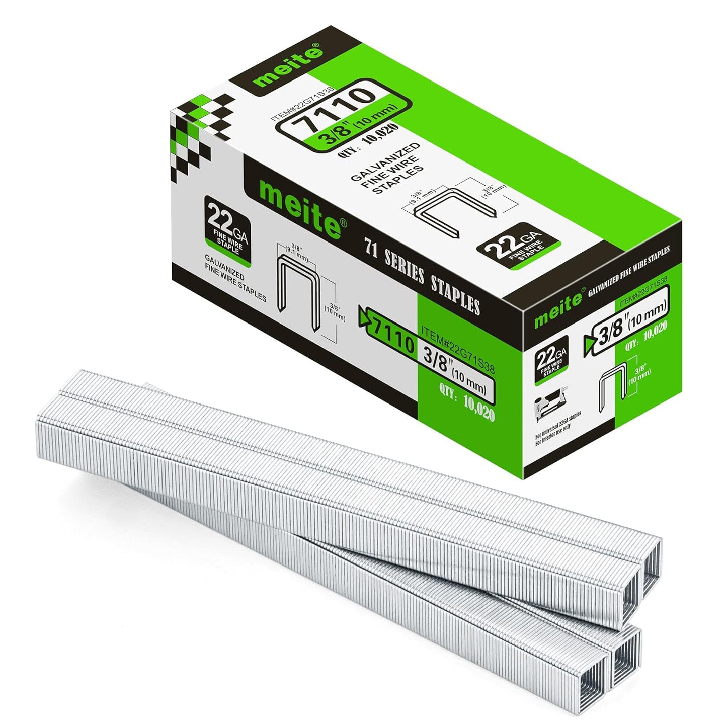 Durable 22 Gauge 3/8in Crown Upholstery Staples for Projects