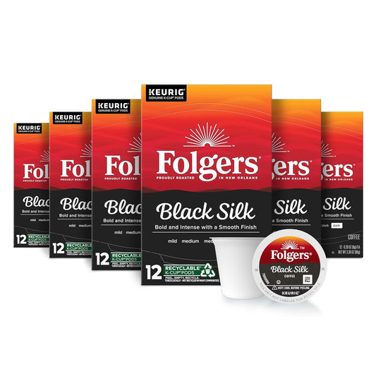 Folgers Black Silk Dark Roast, 72 K-Cup Pods