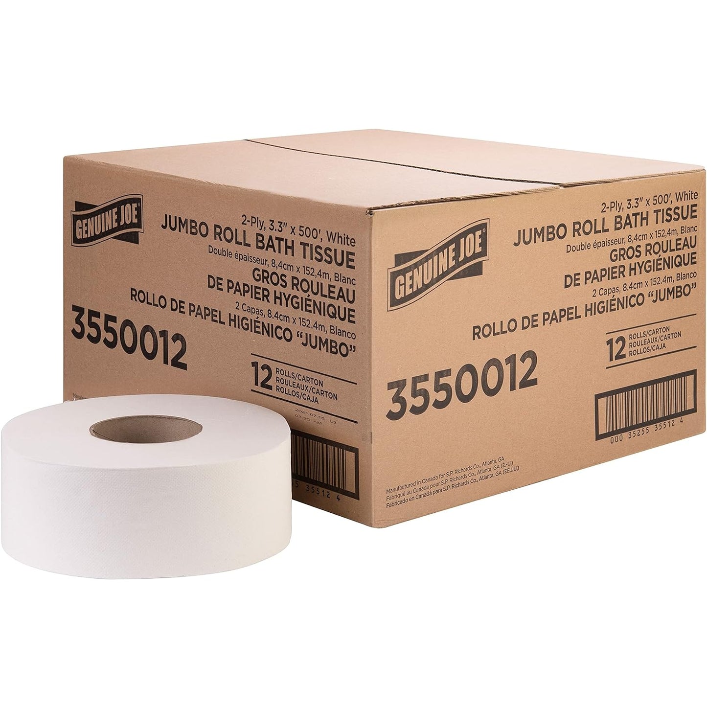Genuine Joe Jumbo Roll Bath Tissue for Efficient Restroom Use
