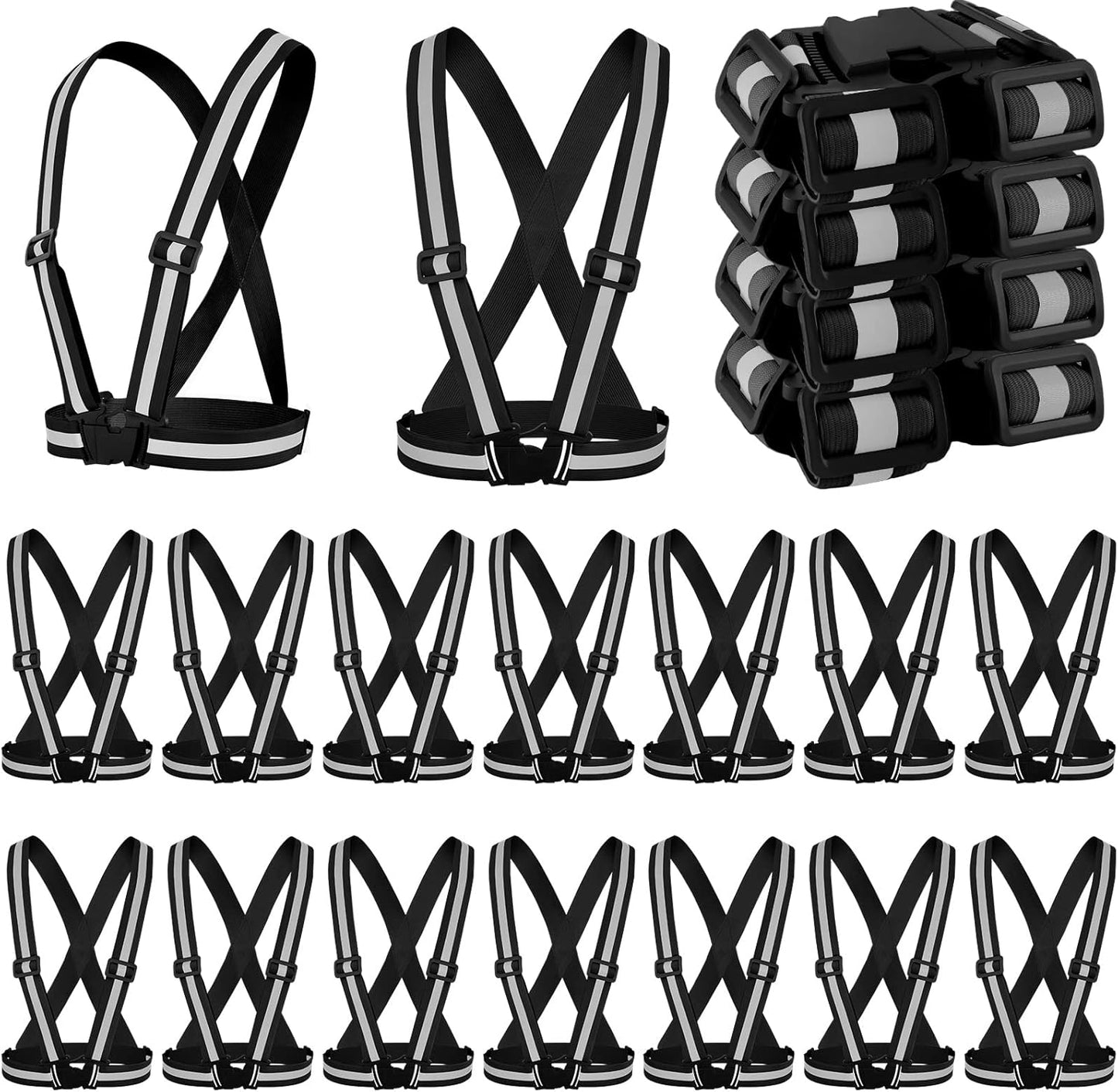 Hercicy 20 Pcs Reflective Vest High Visibility Safety Vests