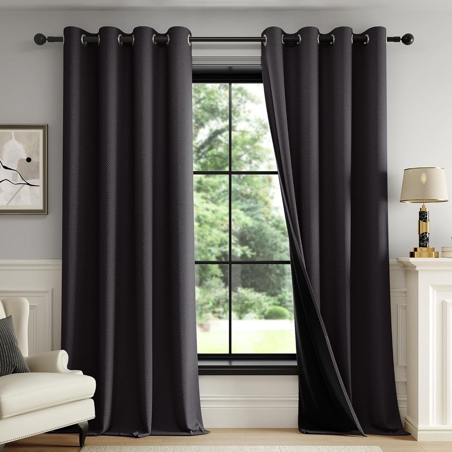 Blackout Curtains for Bedroom and Living Room 100% Light Blocking